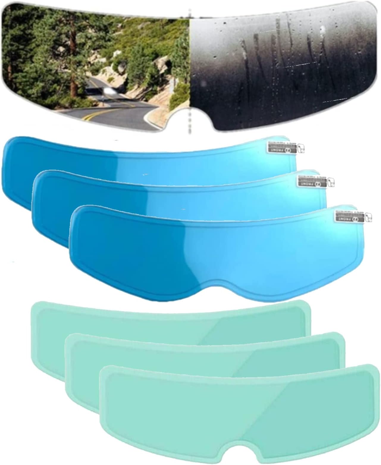 Photochromic Anti-Fog Helmet Film, Universal Helmet Shield Anti Fog Film, Motorcycle Rainproof Patch Visor Lens Shield Film (6 pcs)