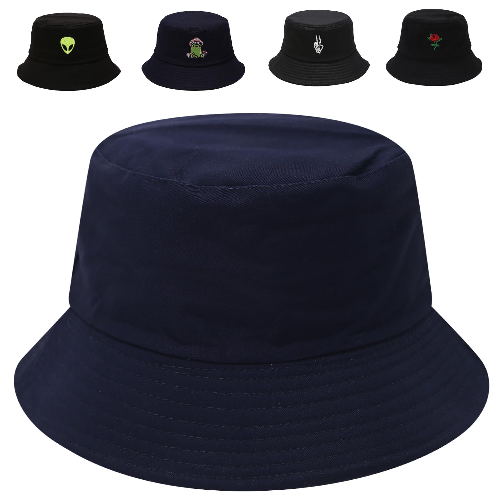 Cotton Bucket Hat for Women Men Summer Travel Sun Beach Bucket Cap, Unisex Outdoor Fisherman Hat