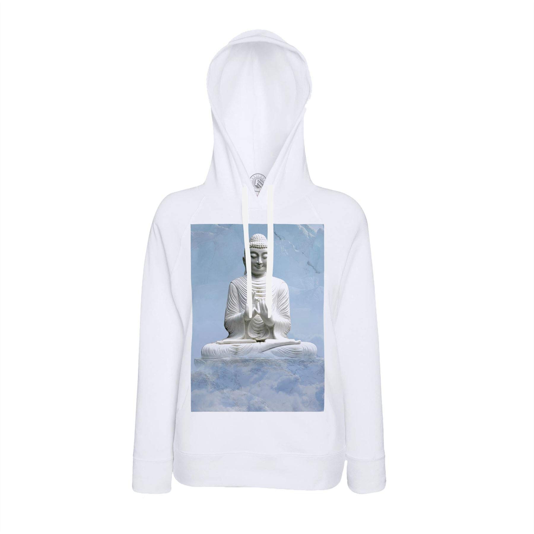 Sweat à capuche bouddhisme blanc au design soigné de haute qualité