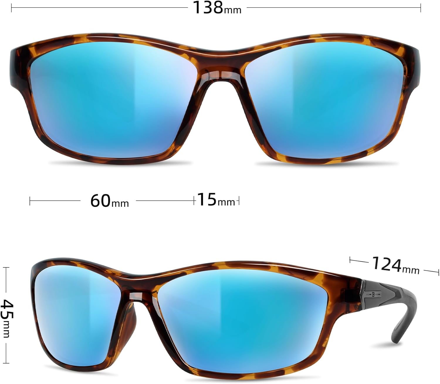 B.N.U.S Corning glass lenses polarized sunglasses for men and women UV400 Protection for Fishing Cycling Driving Italy made - Image 6