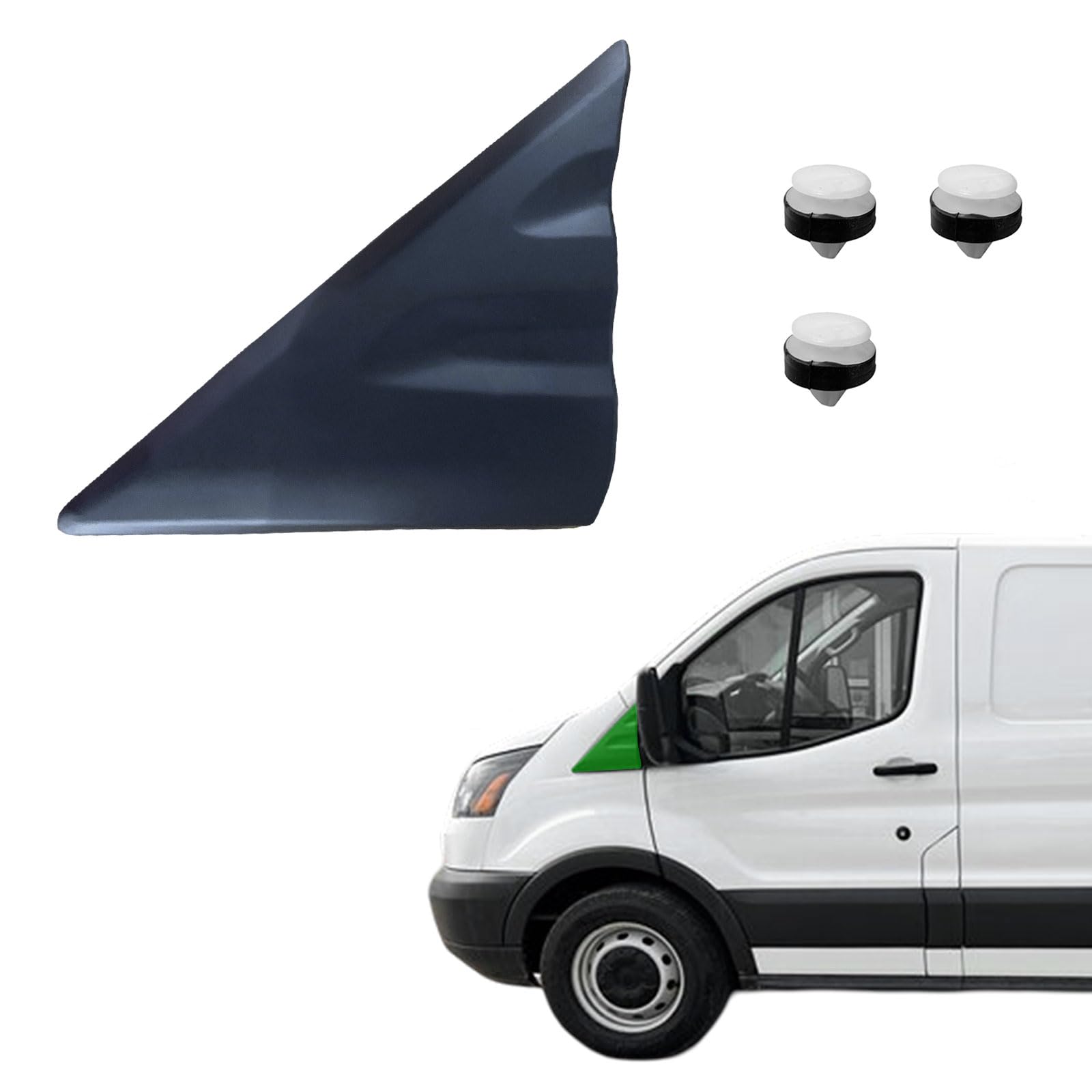Photo 1 of Exterior Fender Upper A-Pillar Mirror Corner Triangle Molding Panel Plastic Trim with Clip Fits For Ford Transit 150 250 350 350HD 2015 2016 2017 2018 2019 2020 2021, Fits for Ford E-Transit 2022 2023