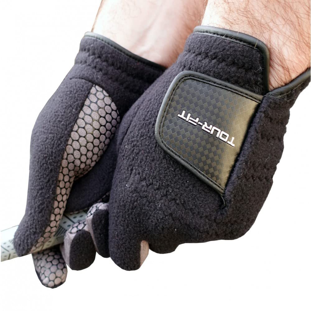 Tour Fit Winter Golf Gloves (Mens Black, X - Large)