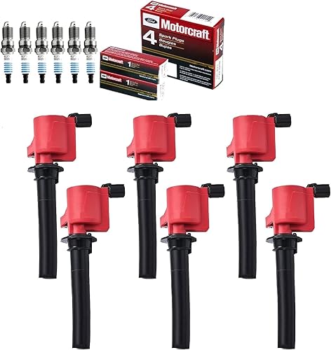 Yoshi Motors Paquete de 6 bobinas de encendido de alto rendimiento y bujía de platino de repuesto para Ford Mazda Mercury Escape Taurus Freestyles