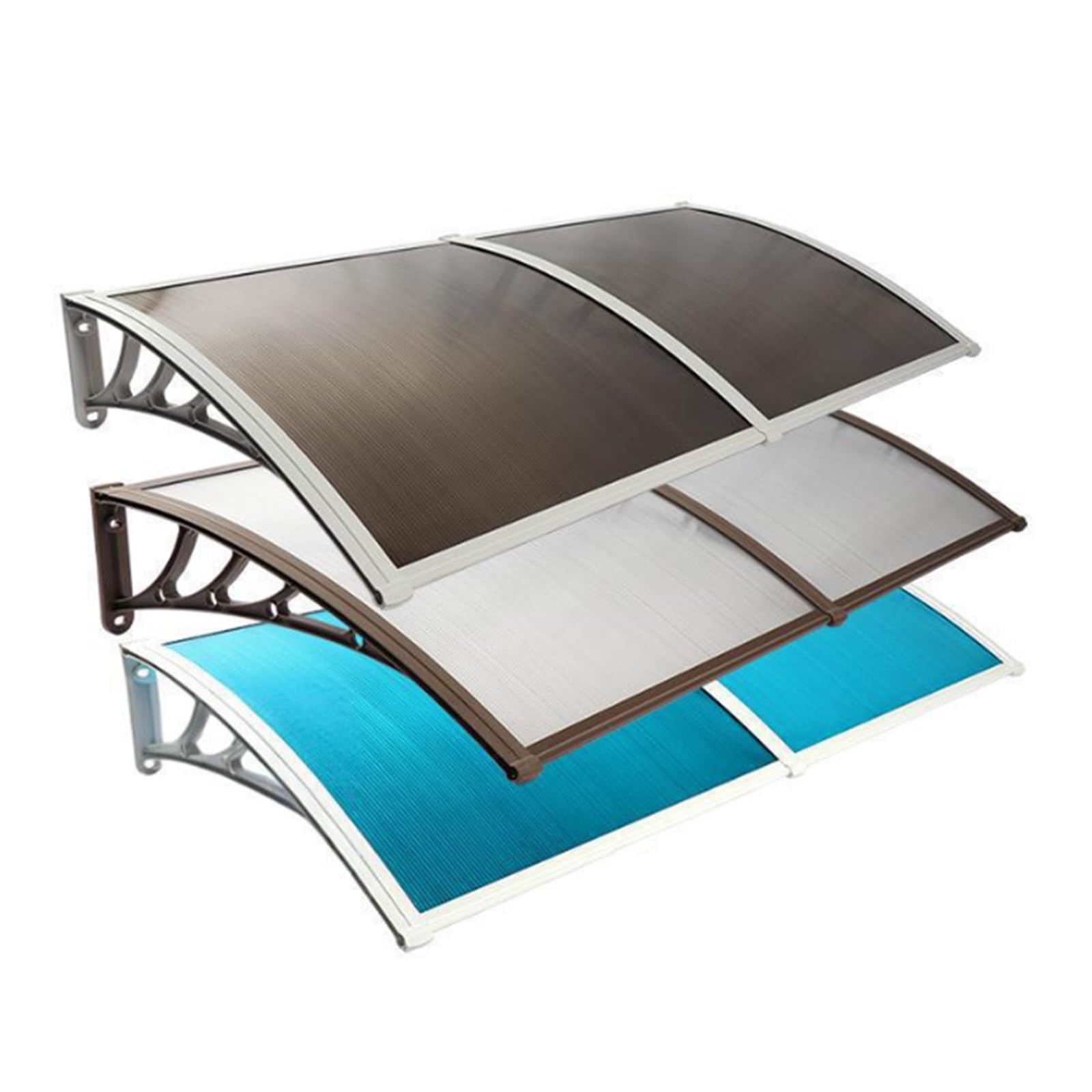 LWJSOCP Transparent Polycarbonate Canopy Easy Installation Outdoor Door Awning Weather Resistant Modern Design 80x300cm (31x118) Perfect for Home Entrance Protection
