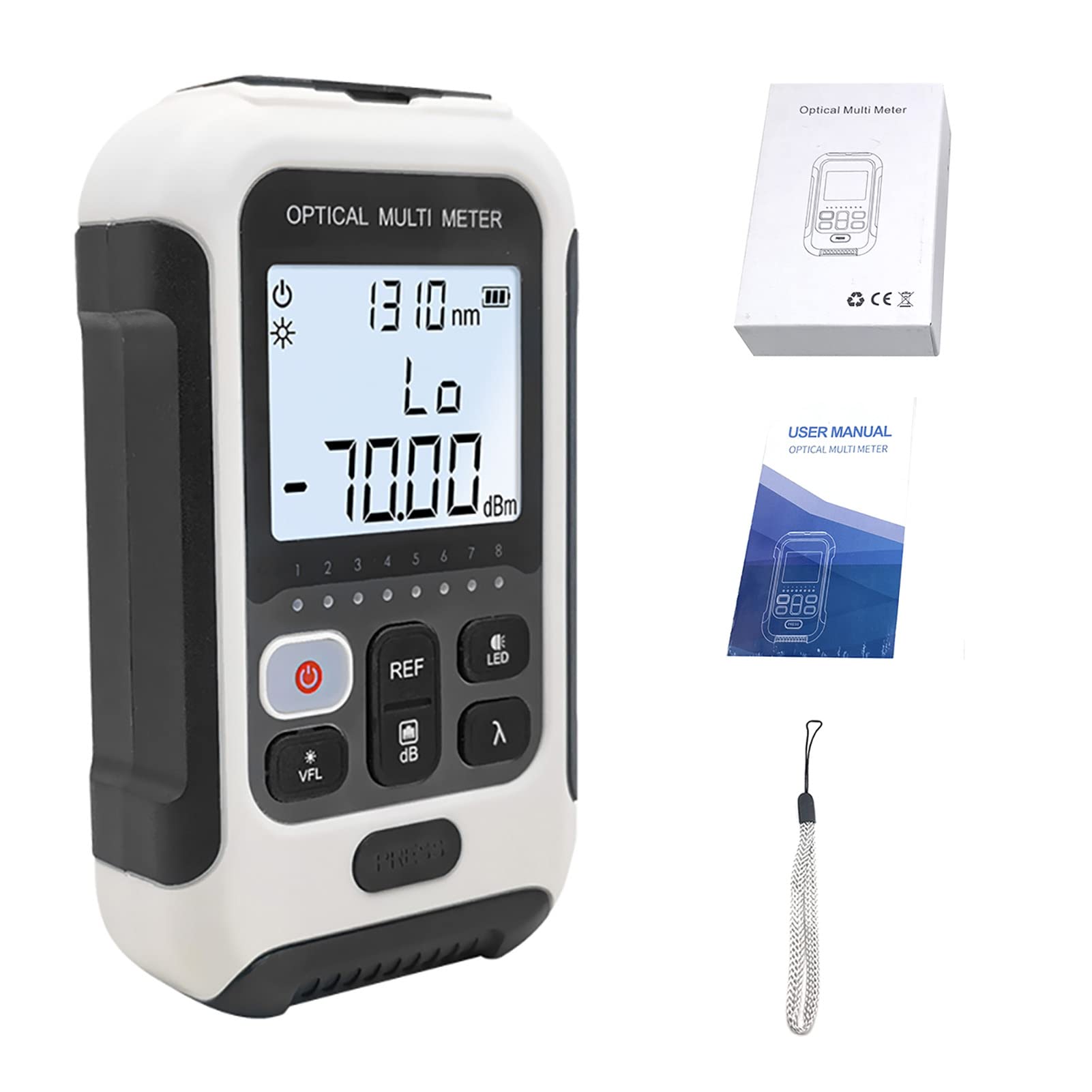 Misuratore di potenza in fibra ottica,attrezzatura di prova ottica multifunzionale portatile di alta precisione con connettore universale SC/FC/ST per la manutenzione di ingegneria