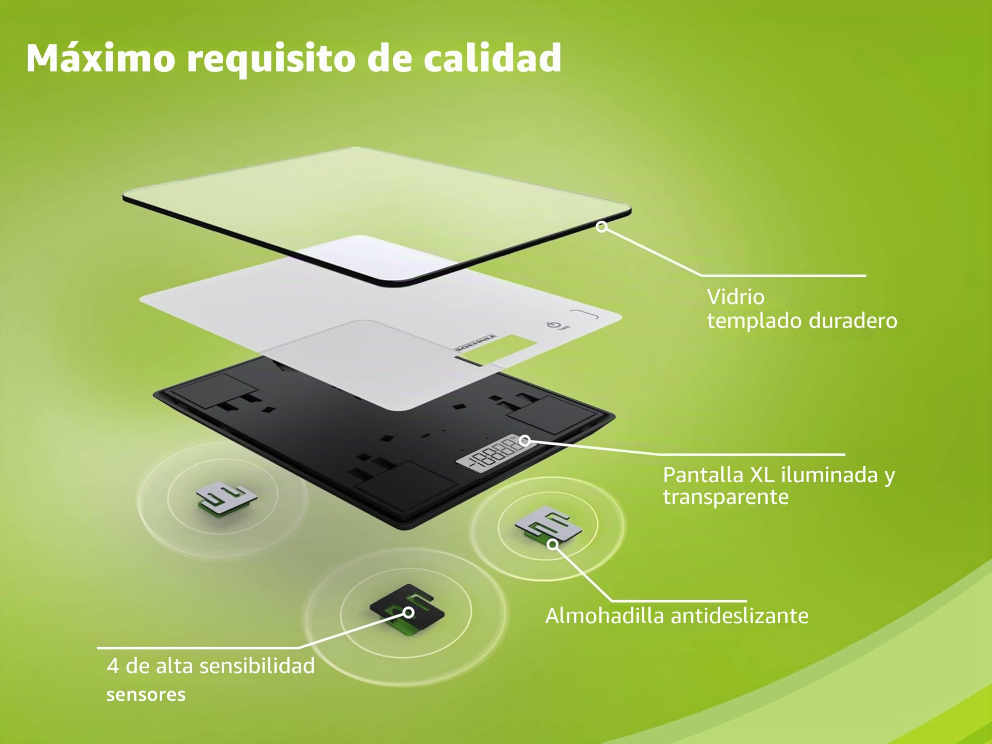 Soehnle Báscula de cocina Page Compact 300, báscula digital que pesa entre 1 g y 5 kg, peso de cocina con diseño elegante y con pantalla LCD, blanco