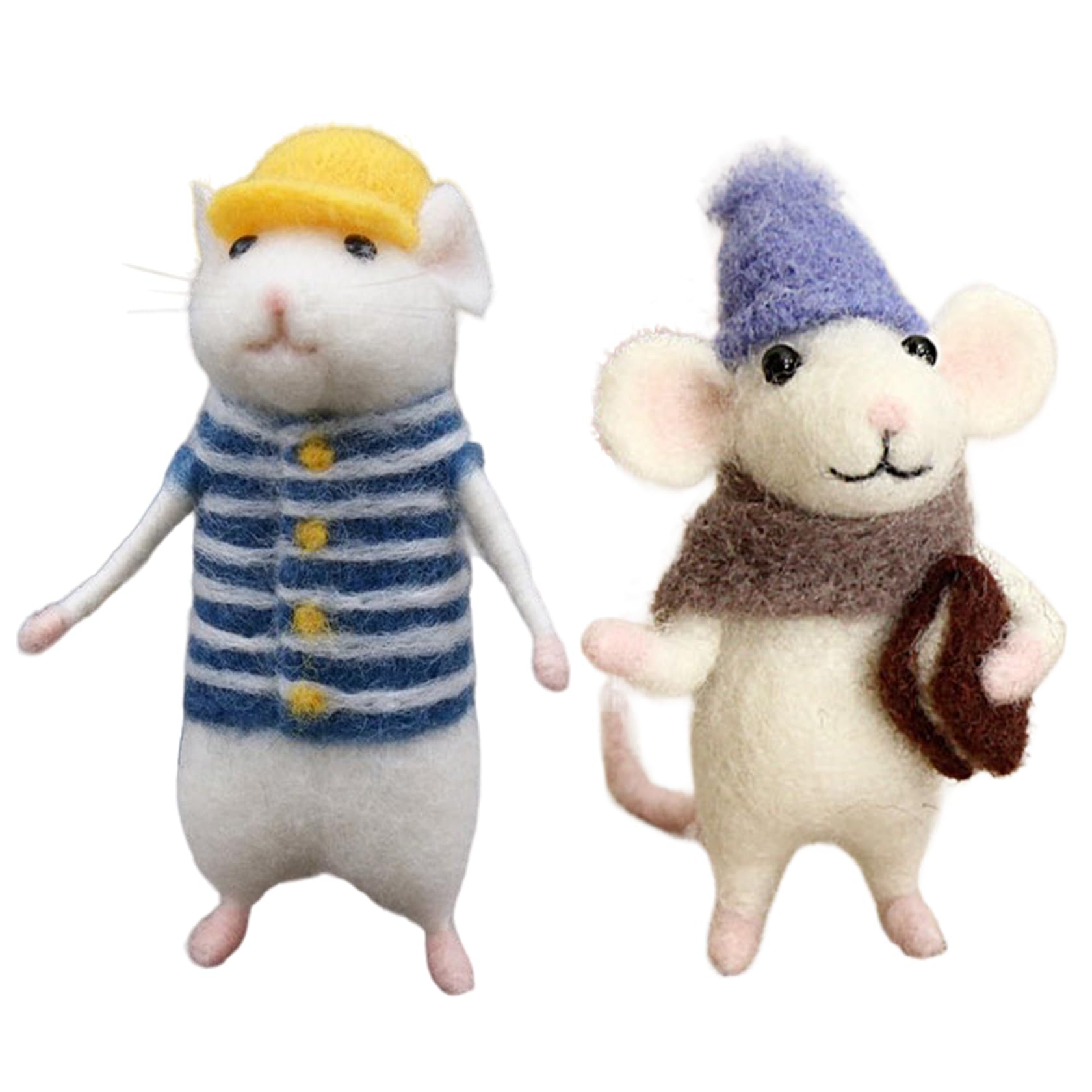 Hbbgdiy 2Pcs Needle Felting Kit Cute Mice Needle Felting Starter Kit With Strap And Tools, Creative Mouse Animal Doll Craft Sets For Adults And Beginners Diy Projects