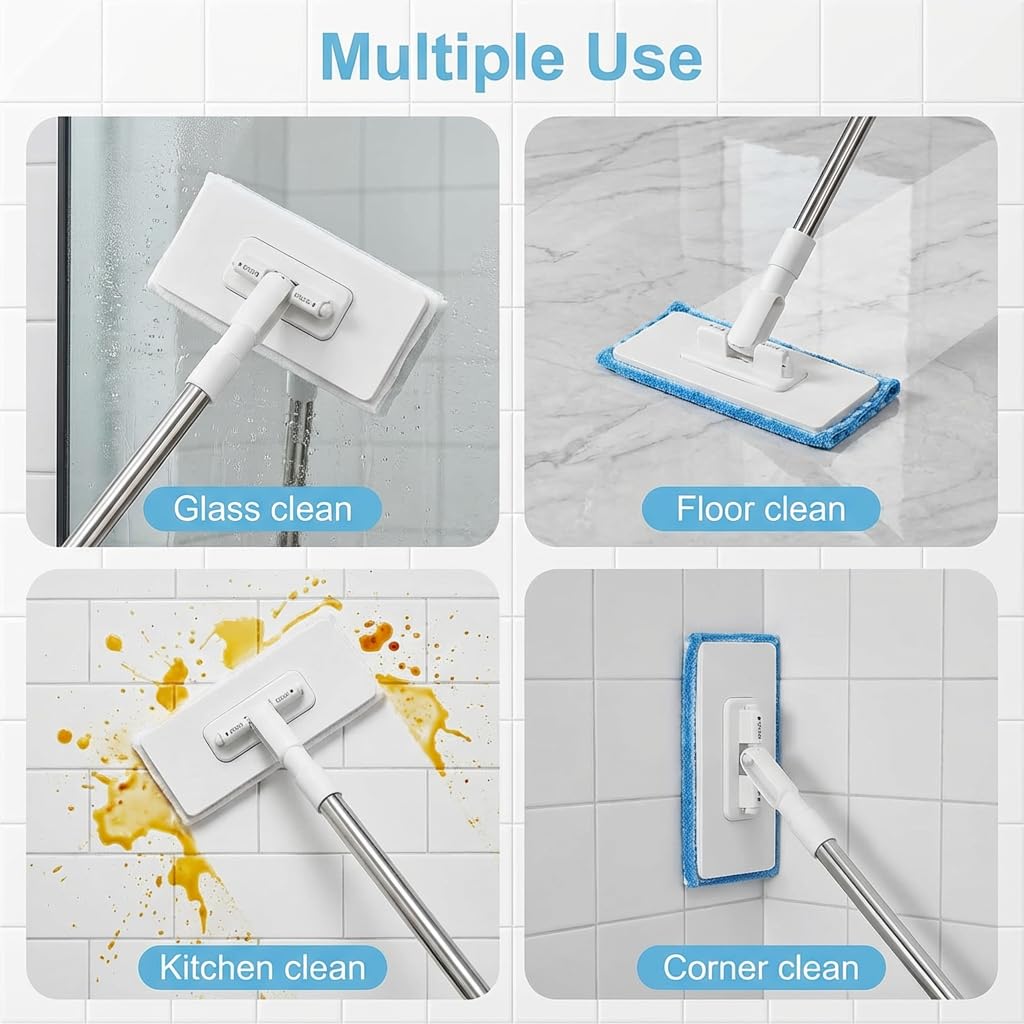 Condition photo showing New/Like New for snap grip mini mop, zero touch cloth changing mop with automatic push pull handle,360 rotating lazy mops wet dry for whole house cleaning,retractable gap dust cleaner flat mops (white-6 cloths)