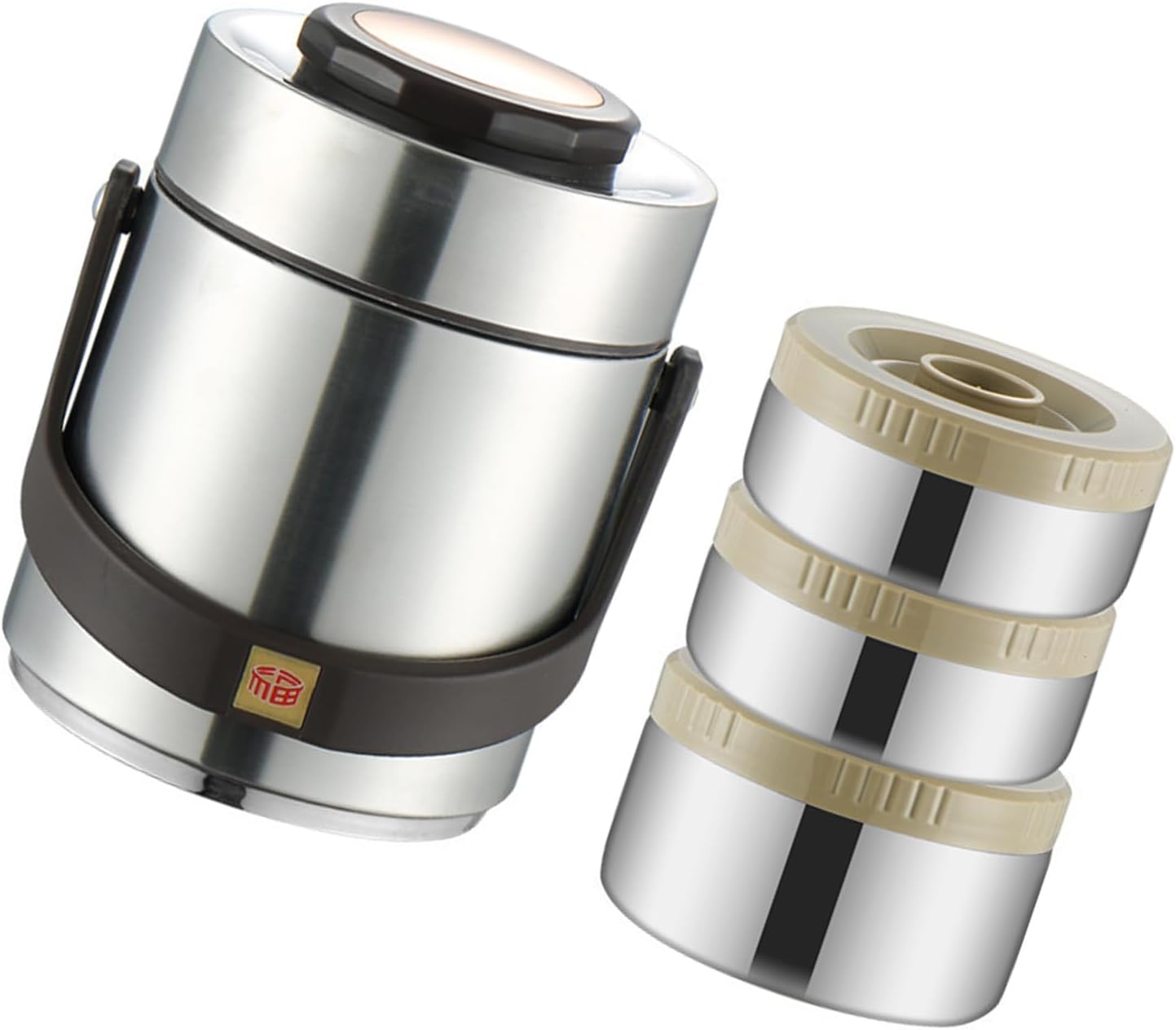 3 Compartment Nonrust Steel Bentos Box Thermal Food Jar Leak Proof Insulated Container For Outdoors Office Travel