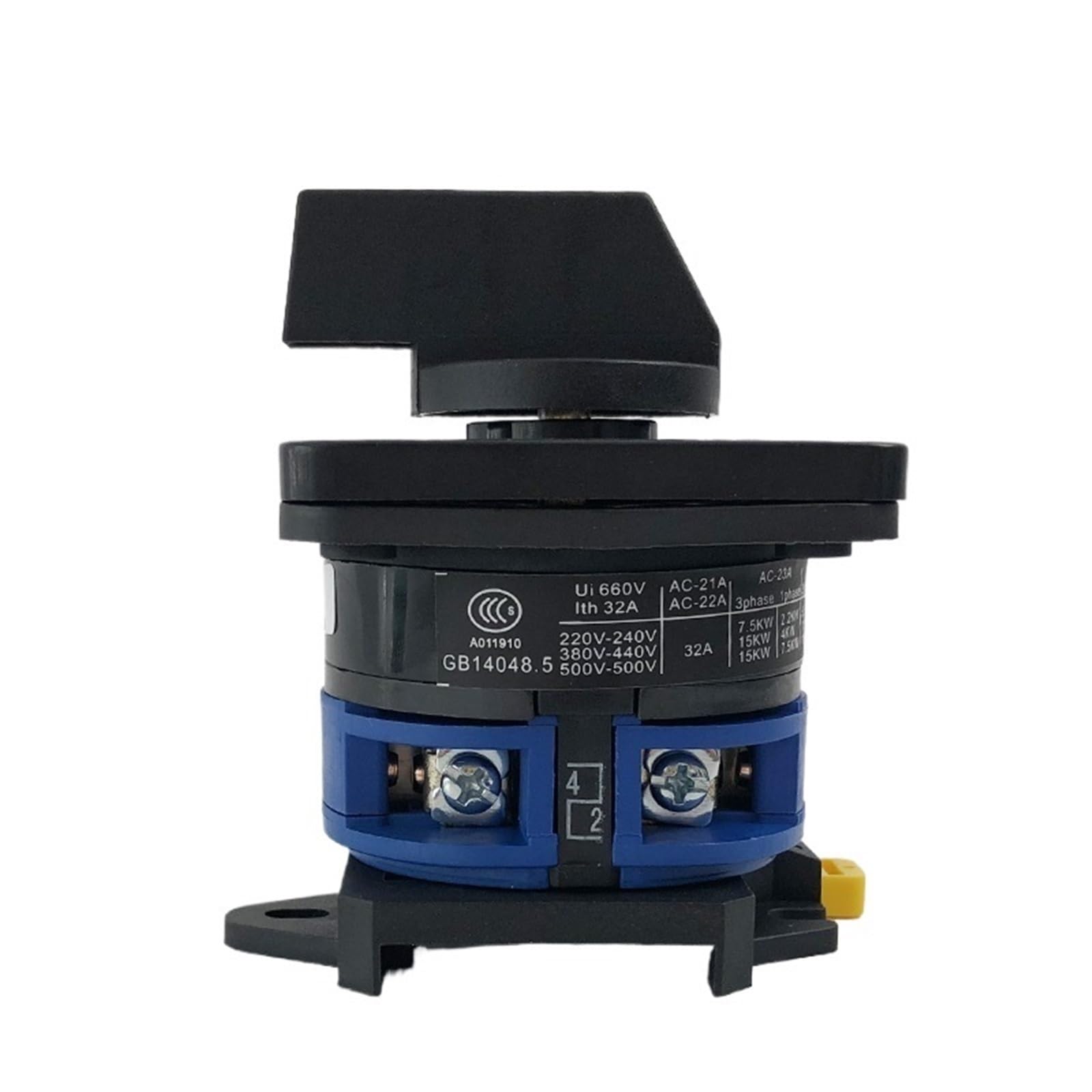 LW28 YMW26 LW26-32/1DIN Interruptor de leva giratorio de cambio montado en riel 690V 32A selector de 1 polo, motor de control de contacto plateado (0-1)