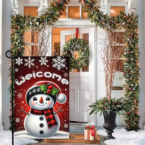 Image of BlissYard Winter Garden Flag Snowflakes 12x18 Inch Polyester