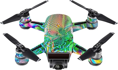 Skin para DJI Spark Mini Drone Psychedelic | – MightySkins Protector, Durable, Único y vinilo calcomanía Wrap Cover | Fácil de aplicar, quitar, y
