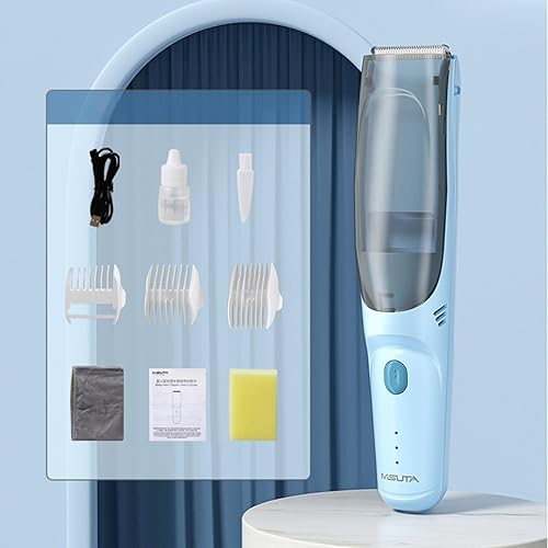 Miniatura 6 de Cortadora de pelo para bebés, afeitadora de pelo eléctrica, kit de corte de pelo para bebés, succión USB, seguridad y resistente al agua,