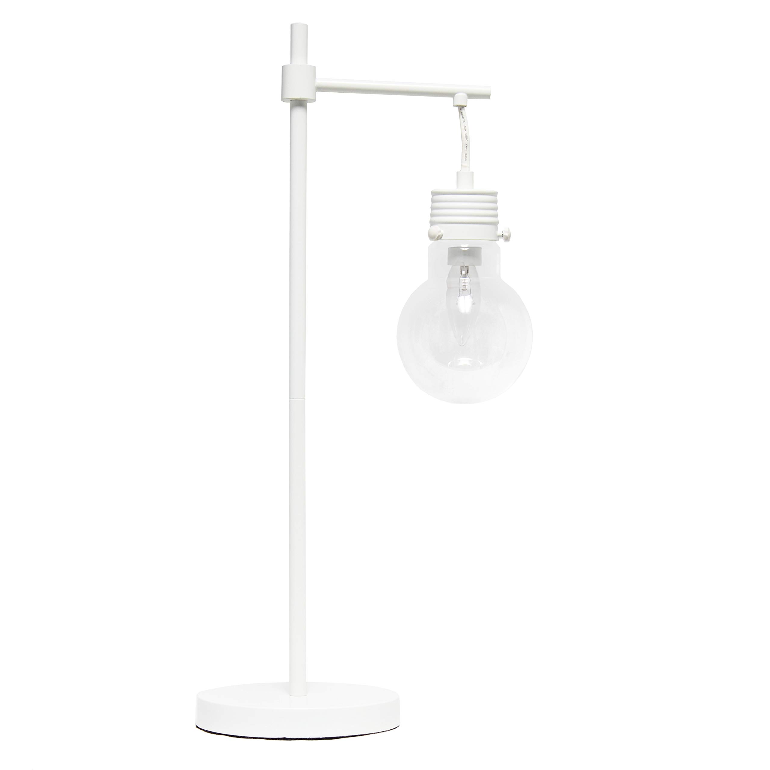 Elegant DesignsLT1057-WHT Vintage Modern Edison Hanging Lightbulb Table Lamp, White
