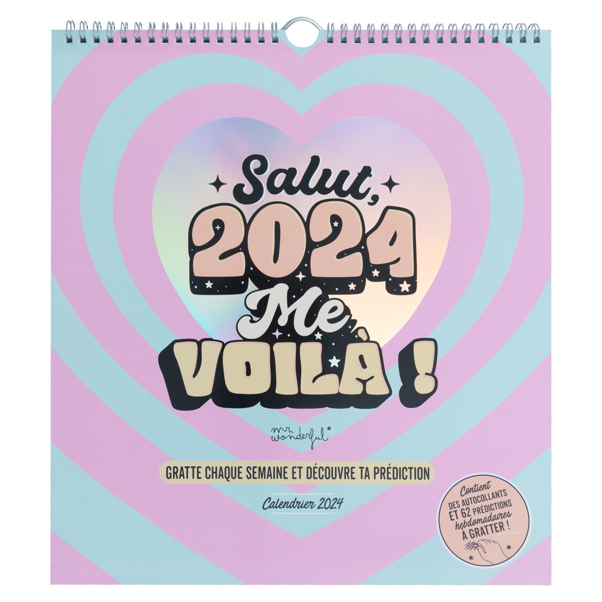 Mr.Wonderful Scratch Off Wall Calendar 2024 Hi 2024 Here I come 31 x 0.3 x 35