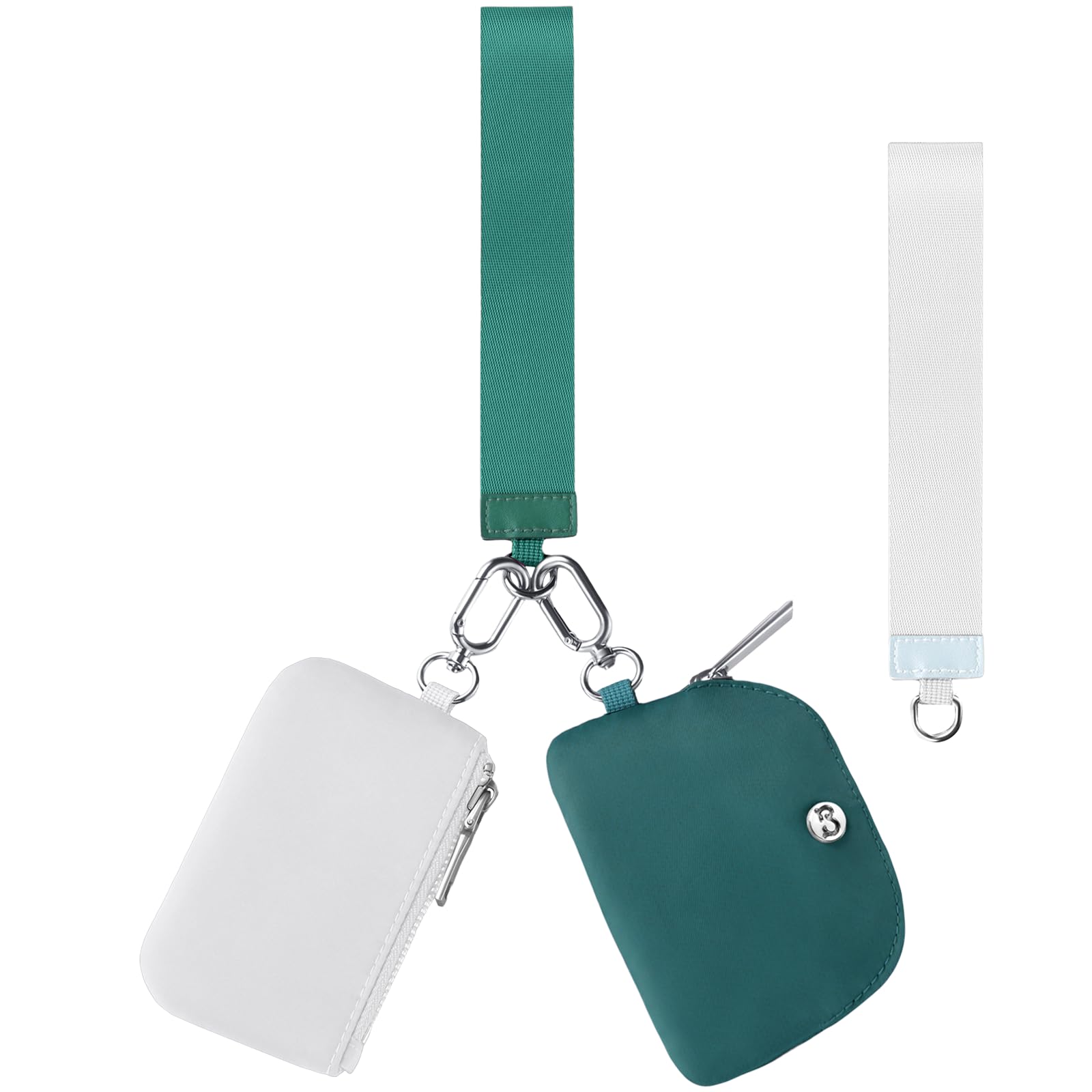 Babysun Mini Zip Around Dual Pouch Wristlet With 2 Straps Wristlet Keychain Wallet for Women Coin Purse Small Cute for Teen Girl