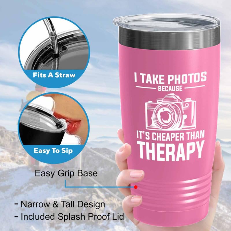 Taza Photographer Pink Edition Viking Tumbler 20oz miniatura 5
