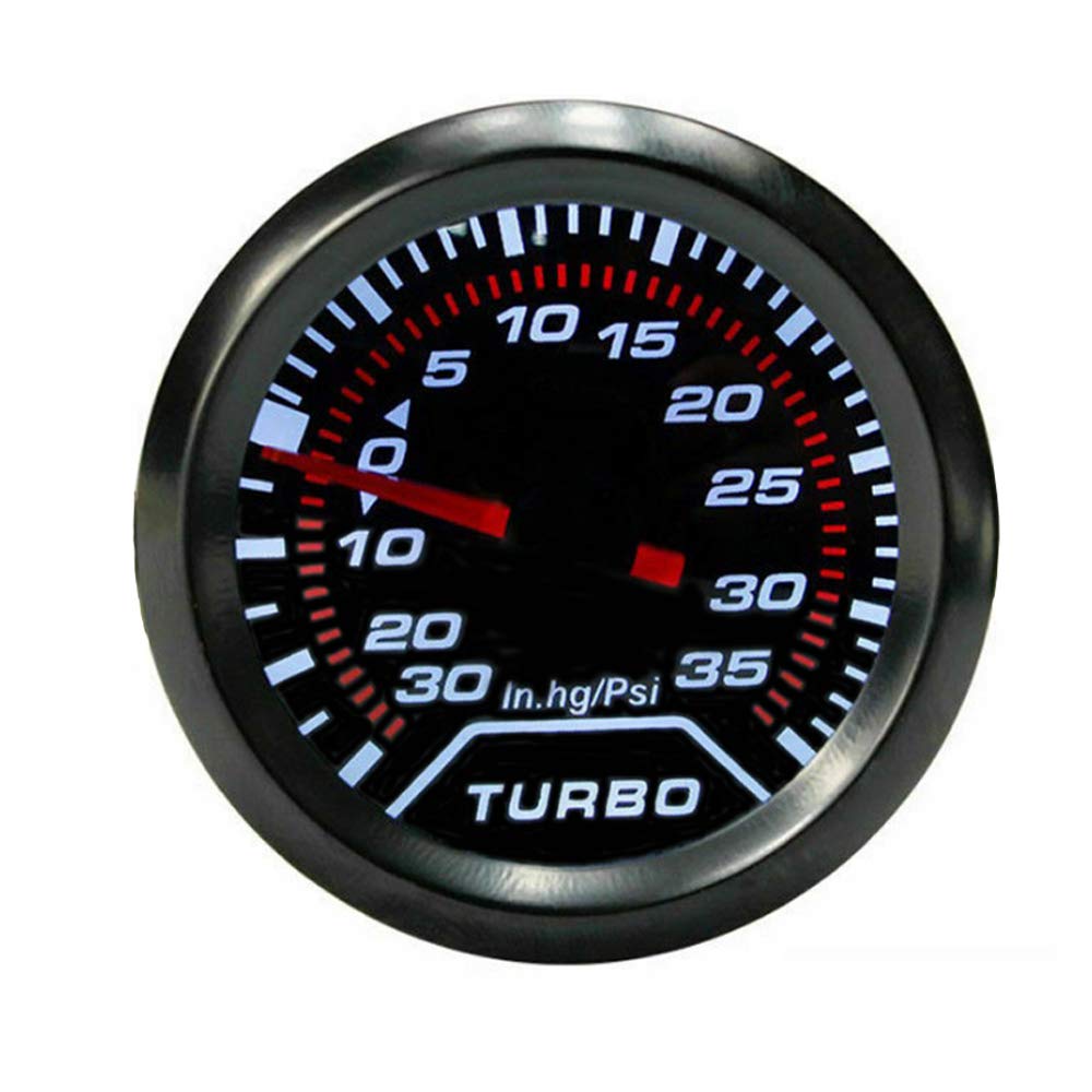 Supmico 52mm Car Universal Smoke Tint Len Psi Turbo Indicator Boost Pressure Gauge Meter White Light