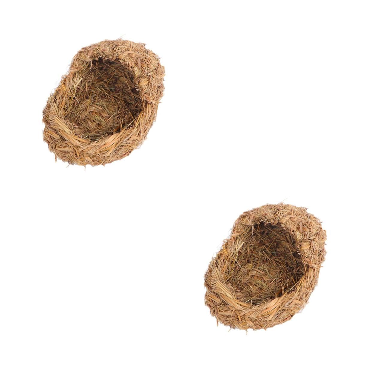 FOMIYES 2 Pezzi Semplice Ed Elegante Nido Intrecciato in Nido Intrecciato Letto Per Gatti Guinea Habitat Casa Letto Per Gatti Giallo Chiaro Robusto