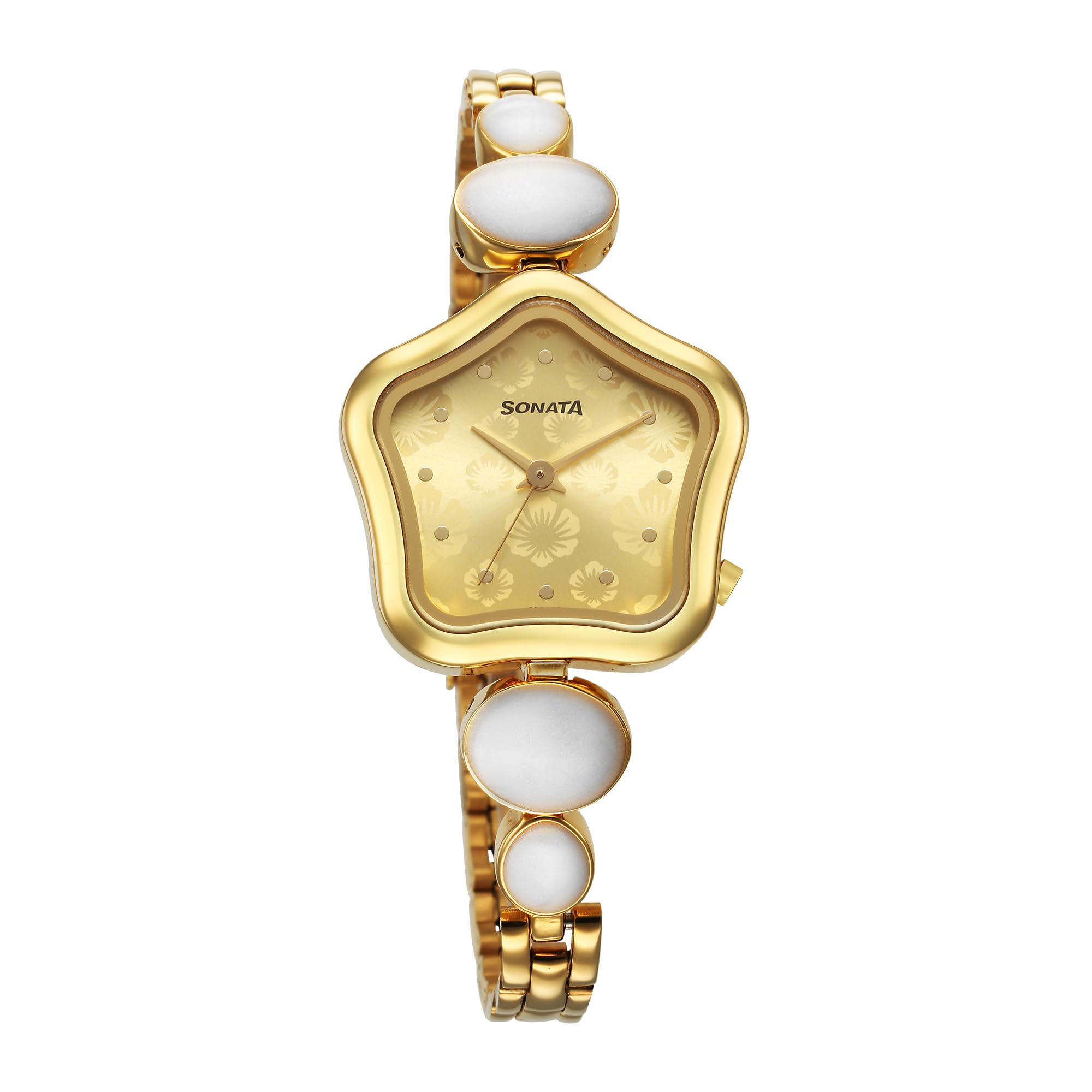 Fastrack Women Stainless Steel Sonata Light Champagne Dial Analog Watch -8185Ym04, Band Color-Yellow (B0C5N28Q5N) Amazon Price History, Amazon Price Tracker
