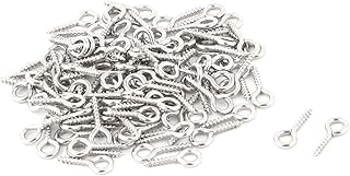 Aexit 1.5mm Diameter Quality Parts Thread Metal Eyelet Bolt Hook Eye Screw Silver Tone 100pcs Model:44as174qo346