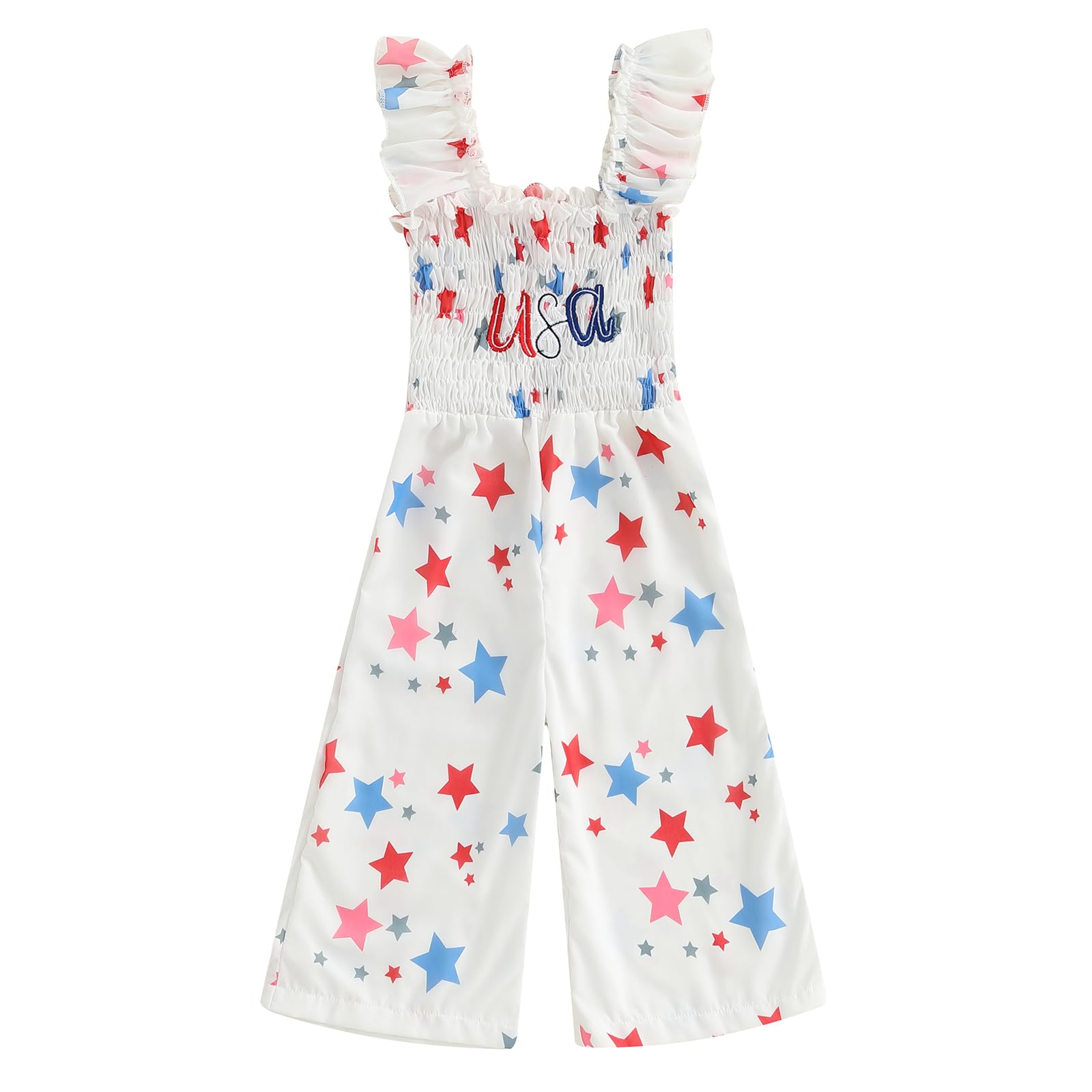 Toddler Baby Girl Valentines Day Outfit Be Mine Romper Stripe Overalls Ruffle Bow Jumpsuit Flare Pants Bell Bottoms