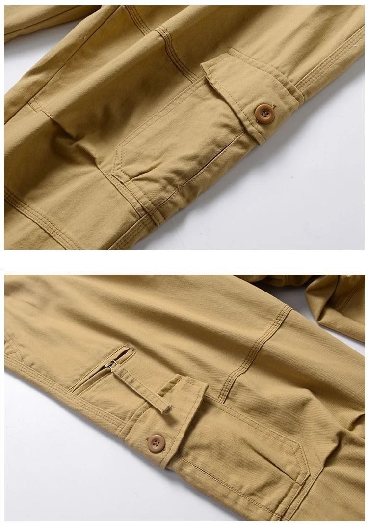 Pantalones de Carga Tácticos para Hombre Tallas Grandes, de Pierna Ancha y Algodón, Utilitarios para Deportes
