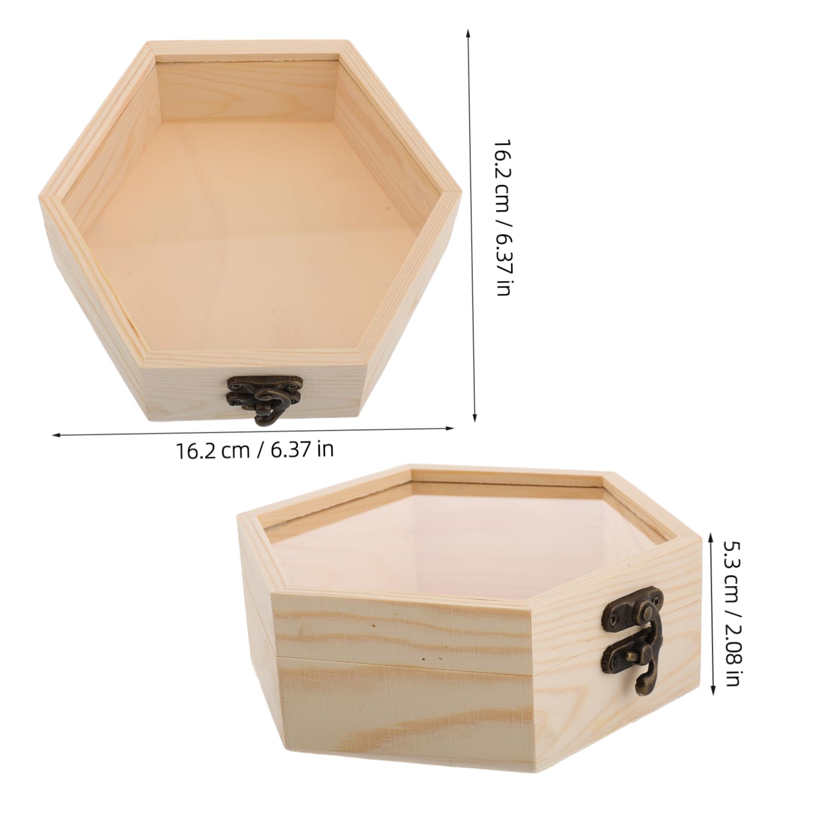 Amazon｜WOFASHPURET 木箱 蓋付き 六角形 木製 ディスプレイボックス