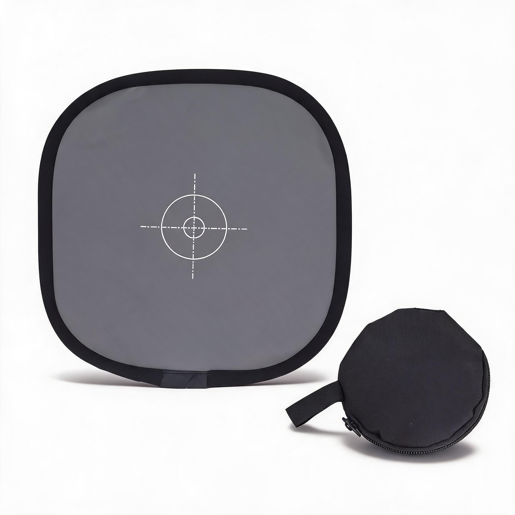 Carte de Mise au Point D'appareil Photo de 30 Cm, Carte de Balance des Blancs Pliable Double Face avec Pochette de Transport, Carte de Mise au Point à Réflecteur Gris