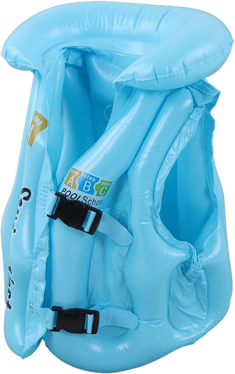Kids Float Swimsuit, PVC Kids Float Swim Vest Safe Quick Release Buckle Adjustable Chest Strap Soft Comfortable Gym Swimming for 3-8 Years Old (Blue)