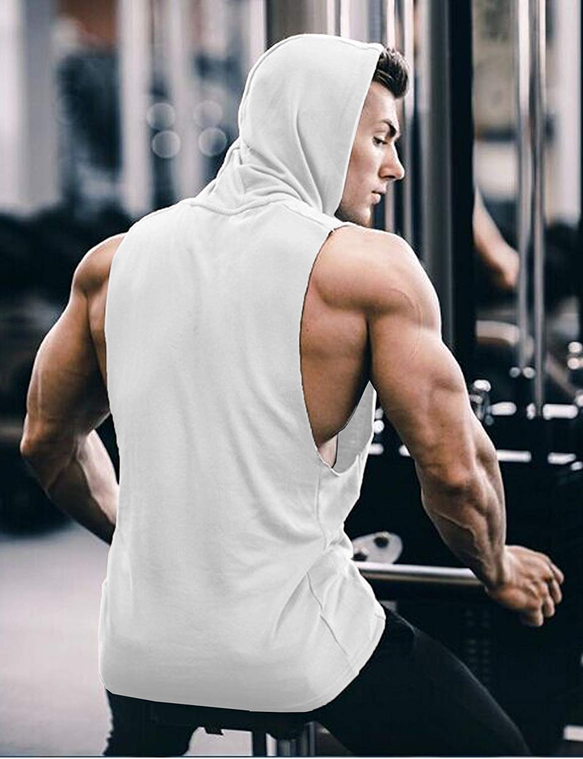 COOFANDY Męska koszulka bez rękawów, do treningu, fitnessu, na siłownię, trening, 2 sztuki