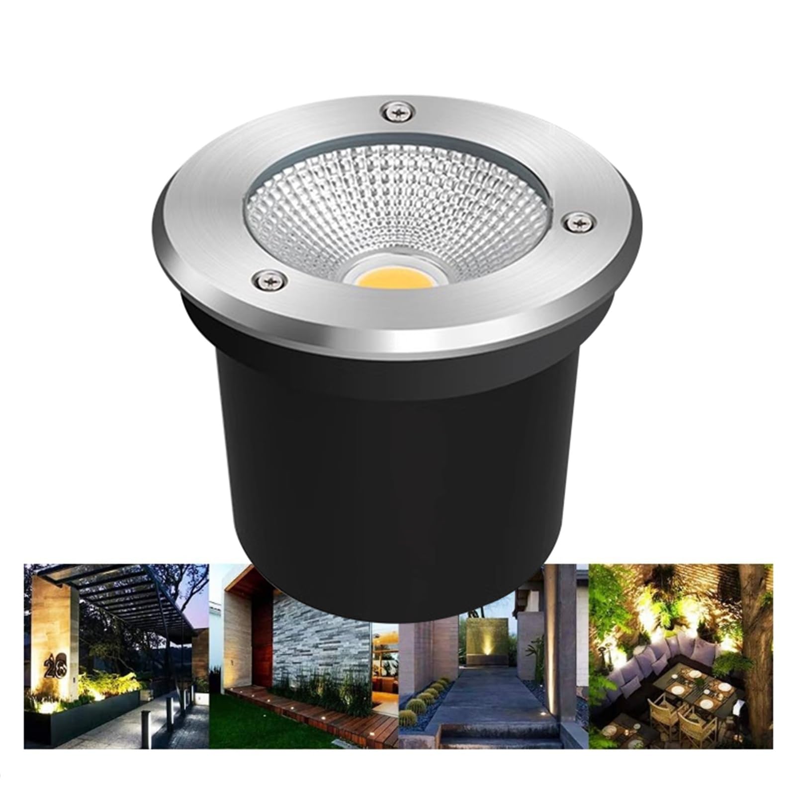 tyfuture Outdoor Ground Lights LED Underground Light AC85-265V IP66 Waterproof Garden COB Landscape Light for Patio Pathway Lawn Yard Deck Driveway Walkway(Red,5W)