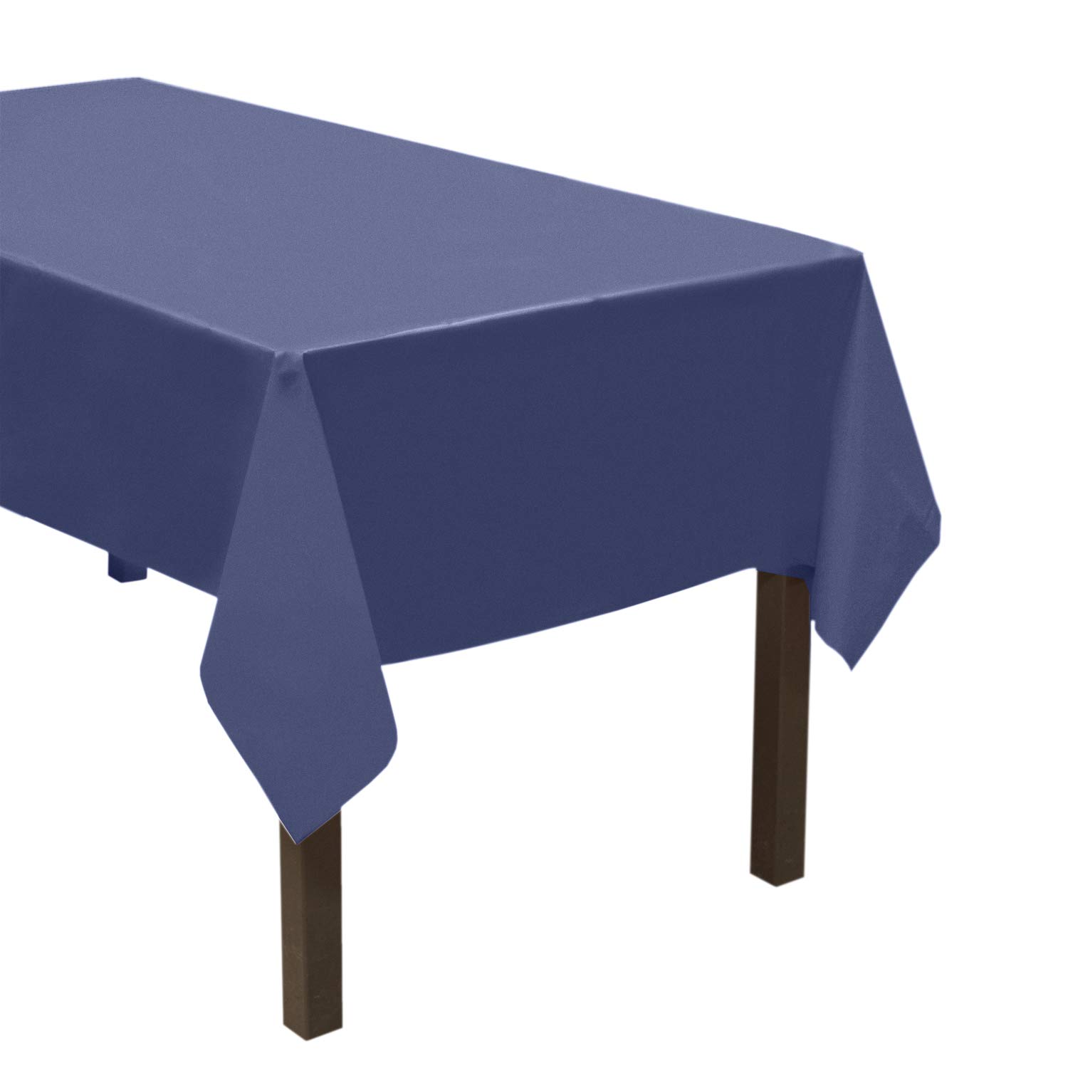 Party Essentials ValuMost Disposable 54" x 108" Plastic Rectangle Table Cover/Tablecloth Available in 22 Colors, Navy Blue, 4-Count