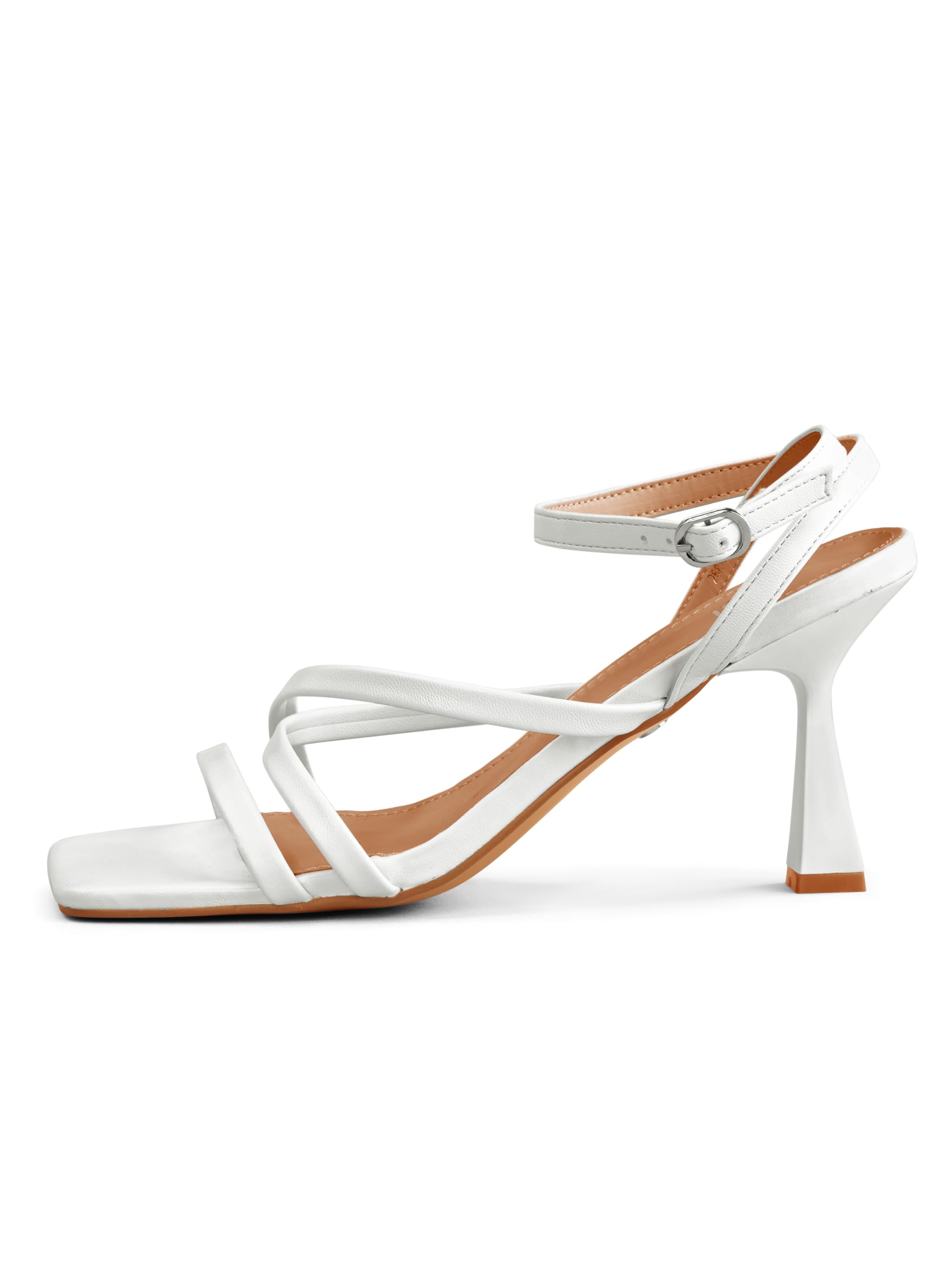 Sandali Donna con Tacco, Nero/Argento/Marrone/Fucsia/Serpente/Bianche 8.5 cm Tacco a spillo, Sandali donna alti, Ecopelle, 2681L-1-A-3