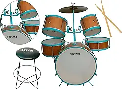 Bateria Infantil Gope De Madeira Evern Completa E Resistente (VERDE)