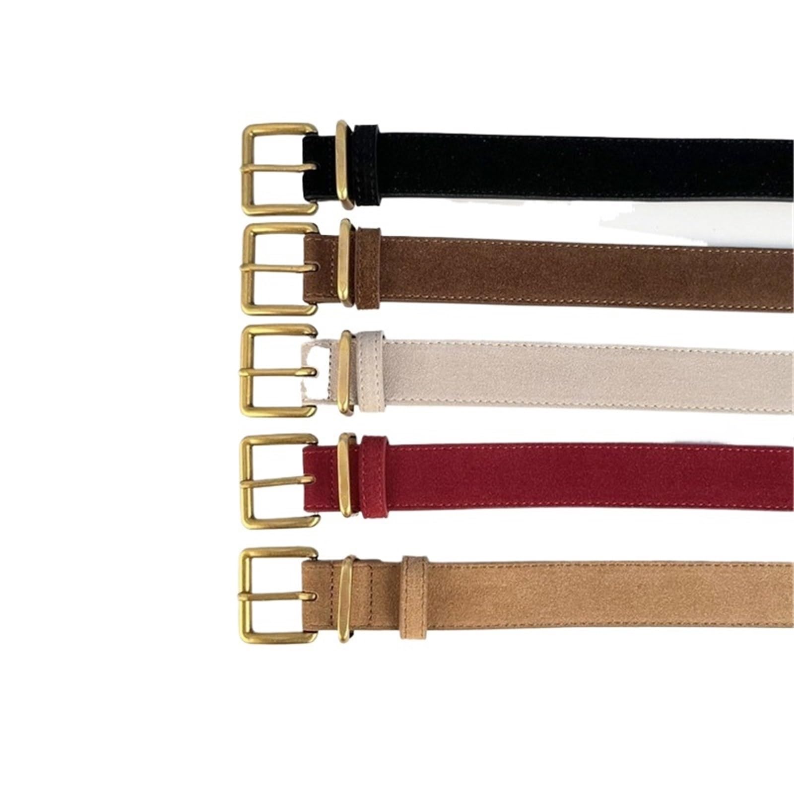 Ceintures Femme Ceintures for femmes en daim et cuir de vache avec boucle carrée tendance alliage, idéales for les robes jeans Pour Robe
