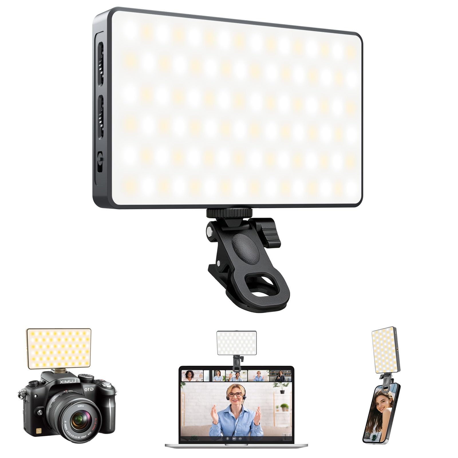 Selfie Light Ring Light for Phone: 90 LED Rechargeable iPhone Fill Lights, Ring Light for Camera Picture, Makeup Photo, Video Conferences, Laptop Use, Zoom Meetings, TikTok, Vlog Photography