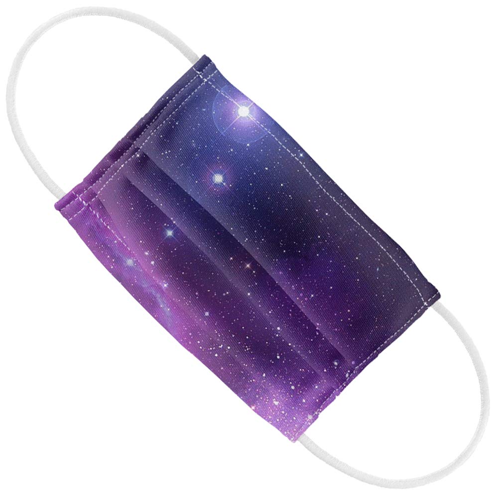 Popfunk Kids Space Purple Nebula Kids 1-Ply Reusable Face Mask Covering with Adjustable Nose Wire