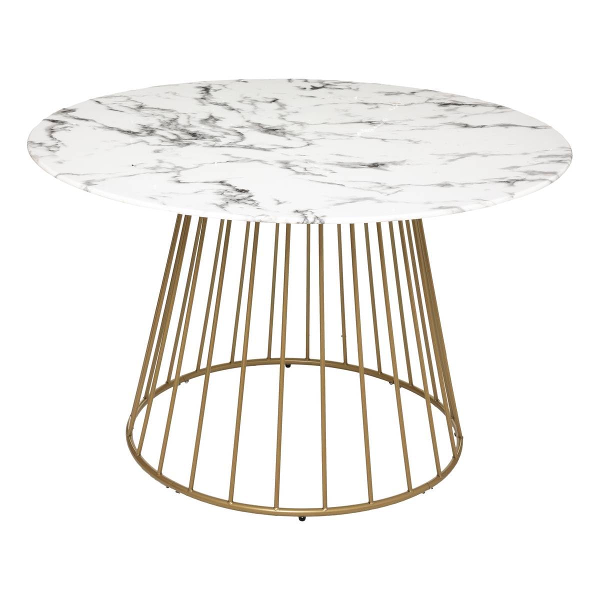 Table à manger ronde marbre blanc Rayo Atmosphera D120