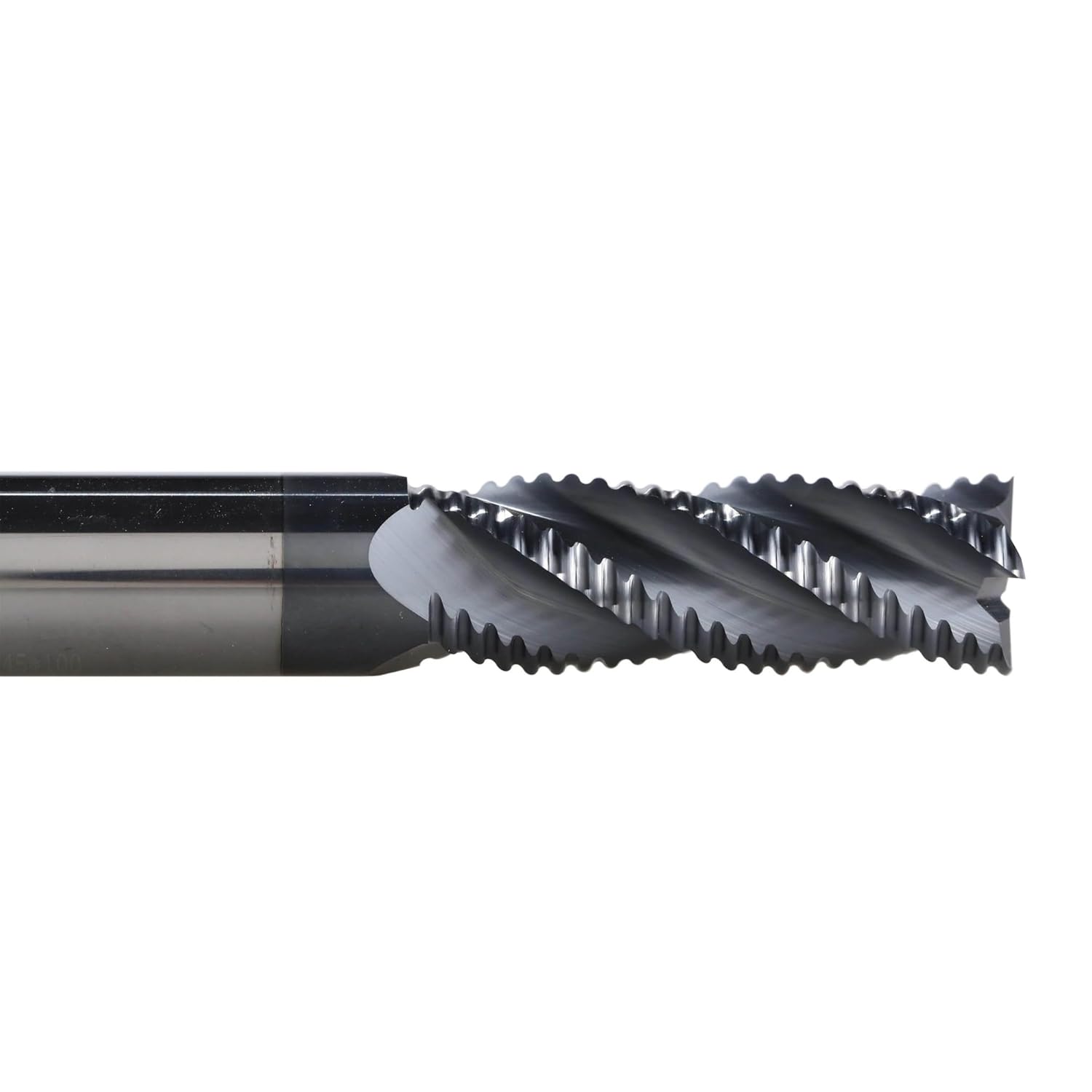 6mm to 20mm Shank Solid Carbide Roughing End Mill 4 Flute CNC Milling Cutter Bits Router Bit for 50 HRC Metal Roughing Machining(P4CFL-D8.0)