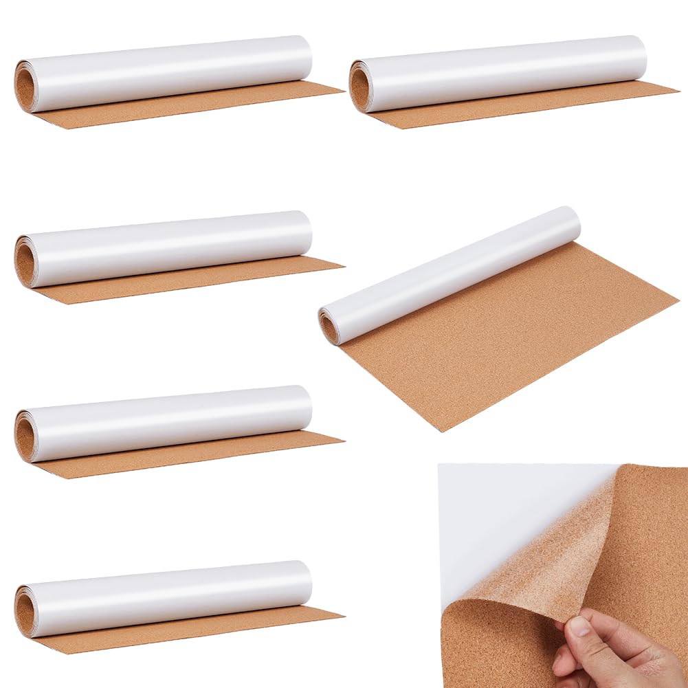 6 Rolle Selbstklebende Korkplatte Mehrzweck Kork Regaleinlage 40x125x0.2cm Korkplatte Für DIY Untersetzer Wanddekoration Bastelprojekte