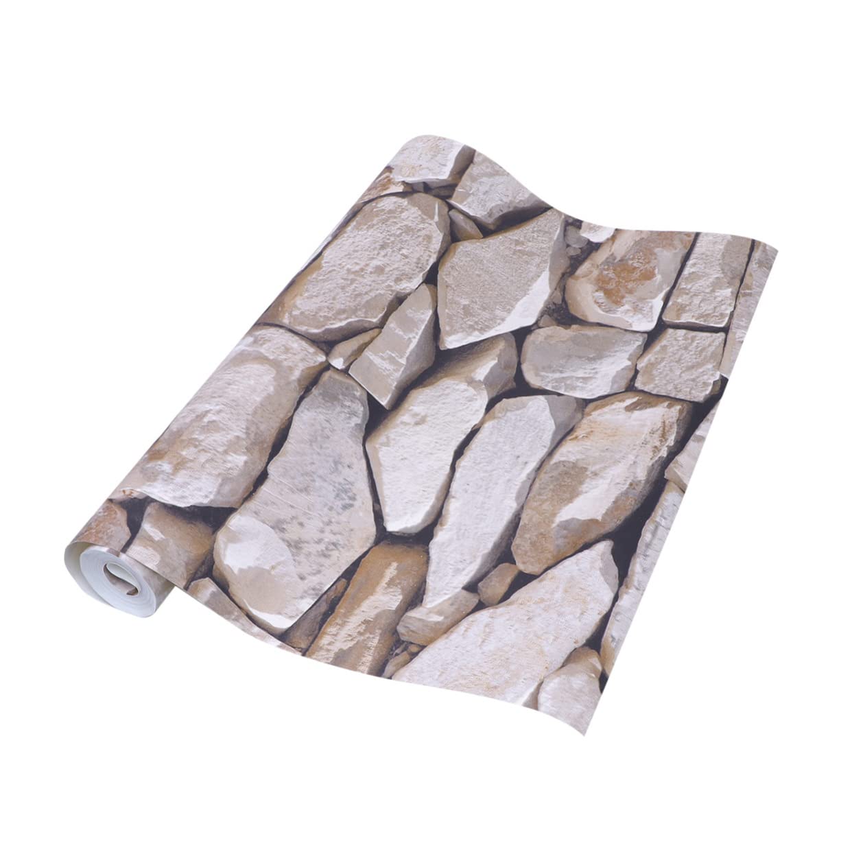 Autocollant brique effet pierre marron foncé DOITOOL pour décoration murale de maison