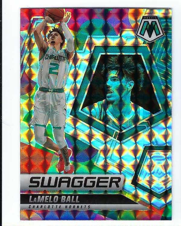 LAMELO BALL 2021-22 Panini Mosaic Swagger #4 Card Charlotte Hornets Basketball