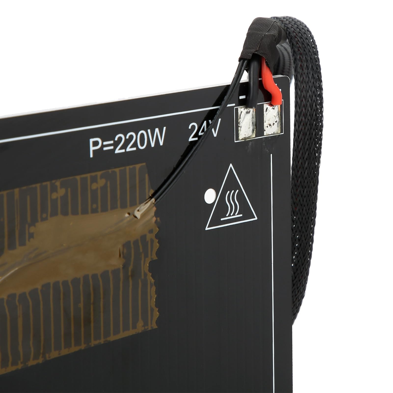 Cama caliente de aluminio de Zenithaur para Ender 3, DC 24V 220W Camino de calefacción, cama de calefacción de impresora con cable de instalación para una fácil configuración