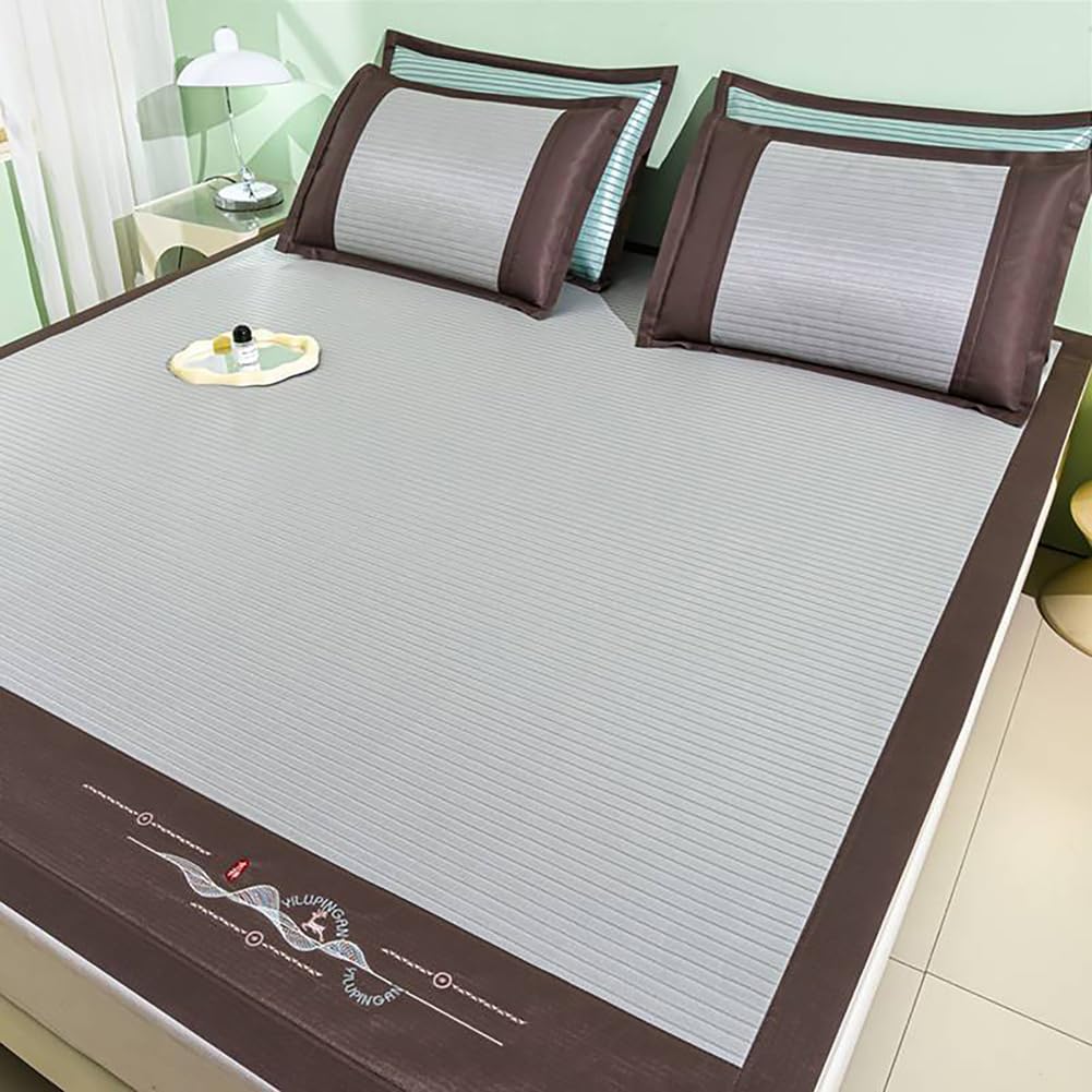 LOMNCHSG Bamboo Rattan Mat Bed, Cooling Bamboo Sleeping Mat Breathable Foldable Multiple Sizes(E,120 * 200CM)
