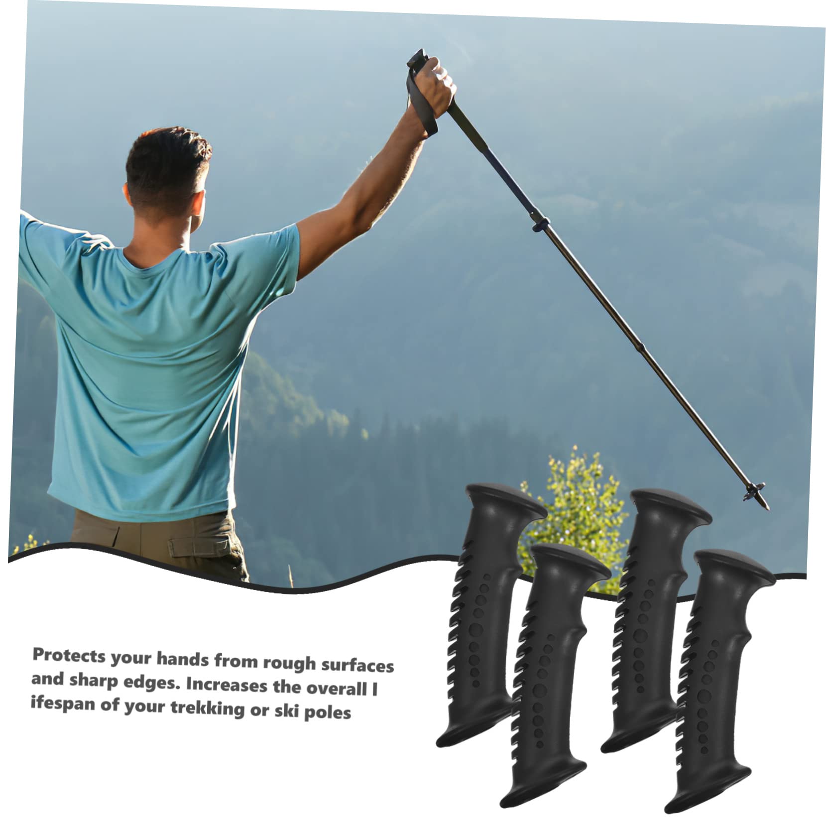 Poignées De Bâtons De Randonnée Poignées Plastique Confortables pour Trekking Et Ski Compatible Majorité des Bâtons Résistantes Aux Températures Extrêmes