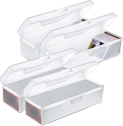 Vicenpal Caja de almacenamiento de tarjetas coleccionables de plástico transparente, juego de cajas de tarjetas para 600-1000 Plus, portátil,