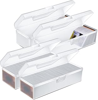 Trading Card Storage Box Organizer Fit 1200 Plus Cards Plastic Deck Card Storage Box Hard Playing Card Case with MTG Trading Card Games Baseball Football Card Collector TCG (4 Pieces)
