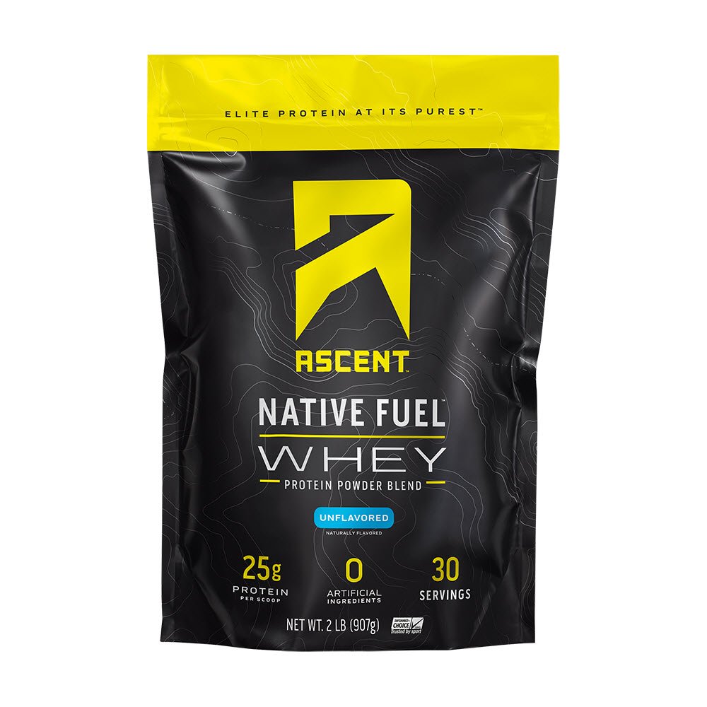 Ascent Native Fuel Whey Protein Powder - Post Workout Whey Protein Isolate, Zero Artificial Ingredie