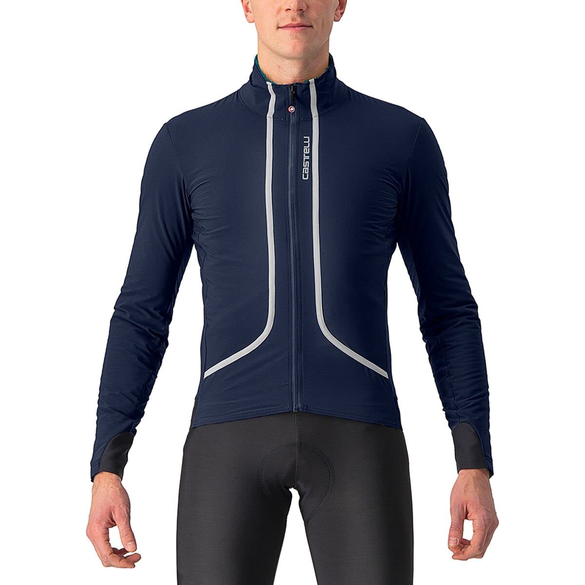 CASTELLI 4522508-414 FLIGHT JACKET AIR Men's Jacket Savile Blue/Silver Gray-Stell M